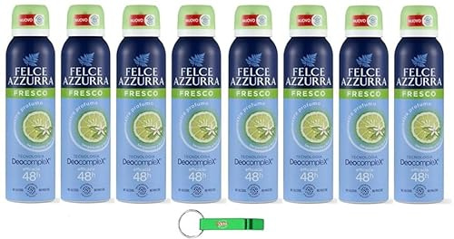 Felce Azzurra Deodorante Spray Fresco Deocomplex, Efficacia 48 ore, Nessuna macchia, 150 ml + Portachiavi Beni Culinari
