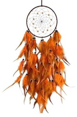 2 uds decoración de Pared del hogar atrapasueños Colgante Bosque Atrapa Sueños(Orange)