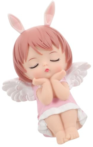 MUSISALY Adorno para Tarta de Ángel de Dibujos Animados Decoración de Pastel de Cumpleaños Accesorio Decorativo para Fiestas Infantiles Decoración de Escritorio Figura de Resina