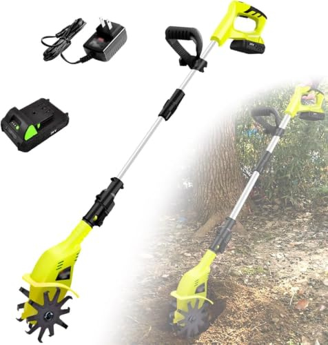 Motoazada para jardinería Aireador de césped eléctrica inalámbrica Cultivadora Rototiller Zanjadora 20V 38-50 Poste retráctil 9.8 Profundidad labranza Powered Tillers