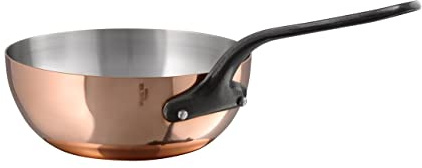 Mauviel M'Heritage M150CI 1.5mm Polished Copper & Stainless Steel Chef Pan With Cast Iron Handles, 2.1-qt, Made in France