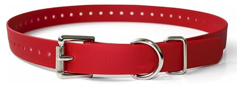 Educator Biothane Halsband, 2,5 cm, Rot | Passend für FE-580, ET-800 und UL-1200 Empfänger, nicht ET-300/400, wasserdichtes Biothan, Trim-to-Fit, rot