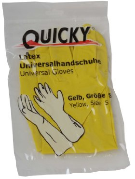 quicky-guanti in lattice, leggermente Floccati interno in cotone, taglia S, giallo, confezione da 144