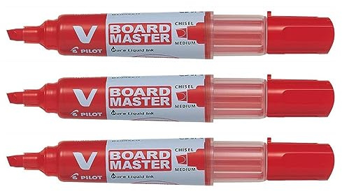 PILOT V BOARD Marker Whiteboard MASTER abgeschrägt, wiederaufladbar, Rot