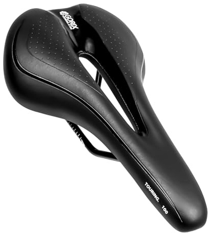 GORIX Selle de vélo Coussin Confortable avec Rail Vélo de Route de Montagne pour Homme et Femme (GX-C19) (Noir)