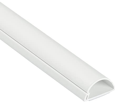 D-Line Cable Raceway On-Wall Cord Cover | 1D3015W | Surface Mount Electrical Channel to Hide and Conceal Cords, Cables, and Wires | White, Paintable
