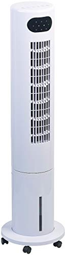 Sichler Haushaltsgeräte Ventilador con enfriamiento: Ventilador de Torre 3 en 1, Enfriadores y humidificadores de Aire, Oscilación de 80 °, 40 W (Ventilador de Torre con enfriamiento)