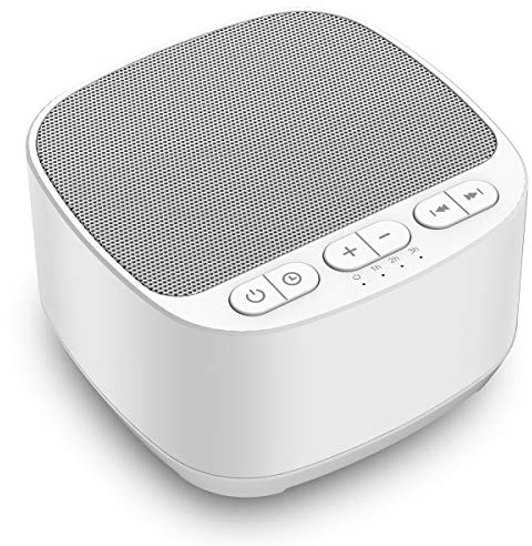 Magicteam Sleep Sound White Noise Machine with 40 Natural Soothing Sounds and Memory Function 32 Levels of Volume Sleep Timer Sound Therapy for Baby Kids Adults (White)
