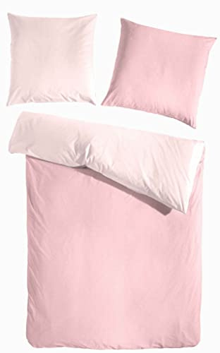 Primera Edelflanell Biber Bettwäsche 135x200 Wende Altrosa Mauve 174128-44