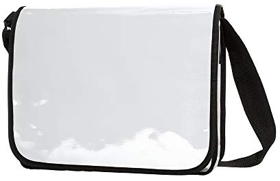 noTrash2003 Messenger Bag aus LKW Plane Planentasche Kuriertasche mit Überwurf und optionalem Laptop Inlay Notebook Inlet in vielen Farben (Weiß)