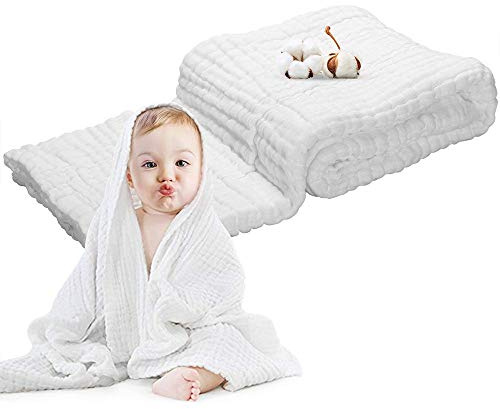 Eyand Baby-Badetuch für Babys Swaddle Decke, 6 Schicht 41,5 x 41,5 Super Soft 100% Organic Cotton Muslin - Ideal für Babypflege Geschenkset