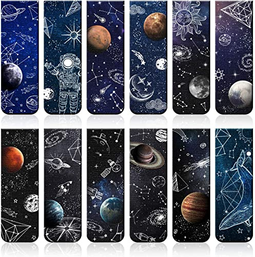 12 Stücke Magnetische Lesezeichen Raum Wandernd Lesezeichen Magnetischer Seiten Clip Raum Verschiedene Buch Marker Set für Schüler Lesen, 12 Stile