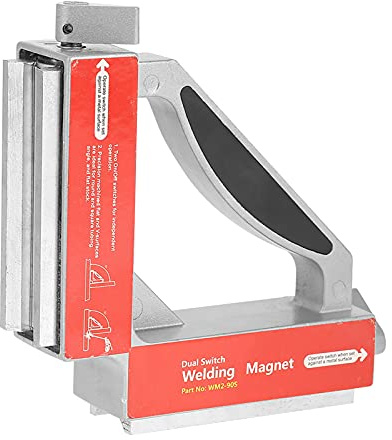 Schweißmagnet Set, Winkelmagnet 90 Grad mit Dual Switch, Magnetische Schweißhalterung, V Nut für runde Werkstücke, Schweißzubehör für Metallarbeiten, 150x150x40mm