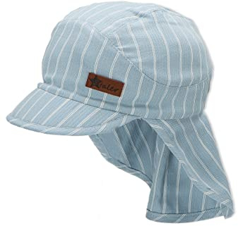 Sterntaler Jungen Schirmmütze mit Nackenschutz Linien Sonnenhut