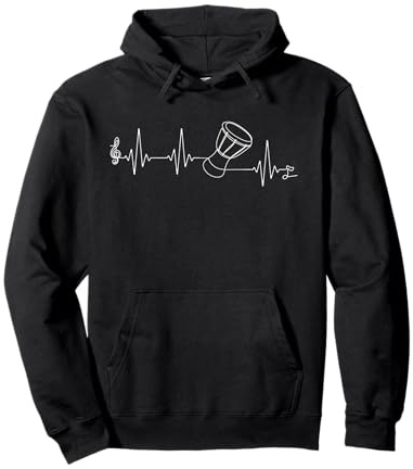 Schlichter Djembé Spieler Herzschlag Afrikanische Trommel Pullover Hoodie