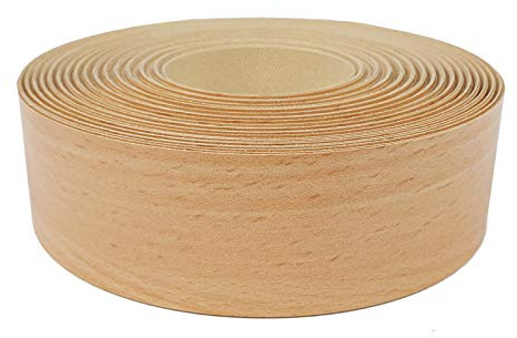 DecoMeister Cinta de Melamina de Borde 40mm x 50m - Canto para Muebles Adhesivo - Protector de Bordes Termoadhesivo para Estanterías y Mesas - Tira para Cantos con Plancha - Haya Clara