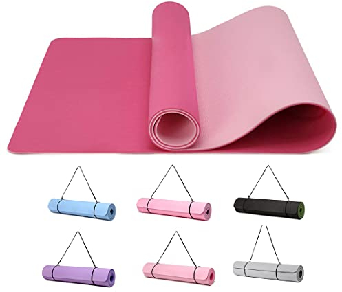 Good Nite Gymnastikmatte Yogamatte Fitnessmatte Rutschfest Trainingsmatte Sport Turn Matten Pilates Matte Bodenturnmatte Mit Tragegurt 183 x 61 x 0.6 cm (Rosa/Pflaume)