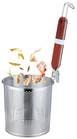 Nudeltrennkörbe, Nudelsieb aus Edelstahl, Lebensmittelfilter in Spinnenform, Holzgriff zum Spülen von Nudeln, Nudeln, Obst