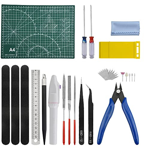 BGTXINGI 33-teiliges Modellierwerkzeug-Set Gundam Modell-Werkzeug-Set mit Kunststoff-Box, Hobby-Modellbau, BAU, und Befestigung