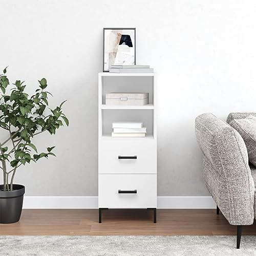 BaraSh Sideboard Kommode Weiß TüRen Sideboard Flur Schmal Eckkommode 34,5x34x90 cm Holzwerkstoff