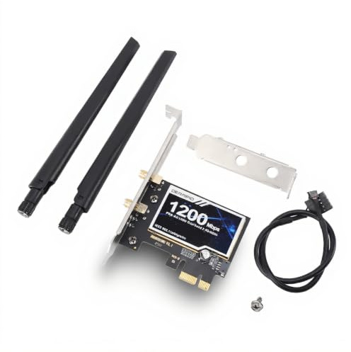 AC1200 PCIE Tarjeta WiFi para PC, Tarjeta de red inalámbrica de doble banda BT4.2 Escritorio Gigabit Tarjeta de red 1200 Mbps PCIE adaptador inalámbrico para portátiles