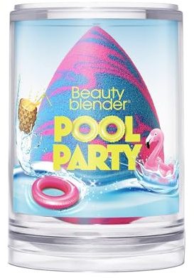 Beautyblender Pool Party Éponge à Maquillage - Éponge durable pour fond de teint avec application précise. Idéale pour un fini impeccable. Design attrayant en rose et bleu.