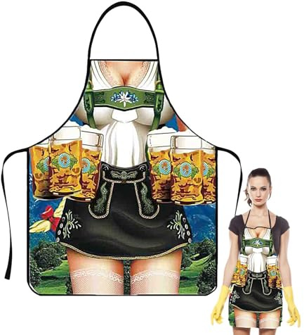 Tyskt festförkläde - Oktoberfest tysk Dirndl Oktoberfest klänning nyhetsförkläden - Lederhosen förkläde, bayerskt roligt Oktoberfest förkläde för kök