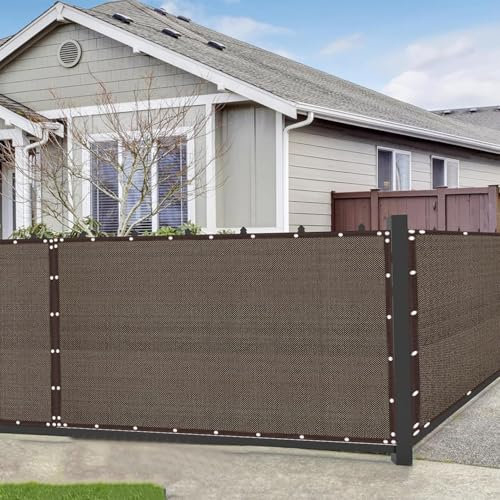 DELLNA Sichtschutz Garten, Sichtschutzmatte 1,2 x 15 m, Sichtschutz für Garten, Balkon und Terrasse, UV-resisten, Wetterfest, Sichtschutzzaun mit Ösen und Kabelbinder, Braun
