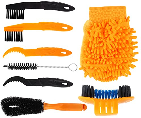 Anneome Bike Cleaning Maintenance Tool 8 Pcs Brush Set Rim Cleaner for Bike Chain Tire Sprocket Wheel