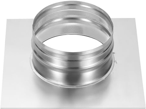PATIKIL Flangia Di Collegamento Per Condotto 6 / 145mm Base 250x250mm | Piastra A Parete Per Presa D'Aria Da Asciugatrice Quadrata A Rotonda, Flangia Per Tubo Dritto Piastra Superiore