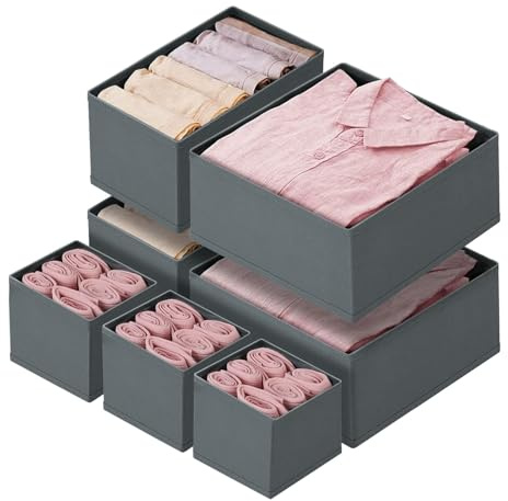 hinrey Schubladen Organizer 7 Stück für Malm Pax Kleiderschrank - Aufbewahrungsboxen Schubladen Ordnungssystem Faltbare Kleiderschrank Organizer Schlafzimmer, Babykleidung, Socken, Unterwäsche