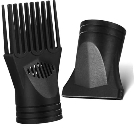 IMIKEYA Bocchetta Diffusore e Pettine Per Asciugacapelli 2 Pezzi in Plastica Resistente Al Calore, Per Chioma Lisci e Mossi, Compatibile Phon Standard 1.77 Pollici, Adatto a Uso Profession