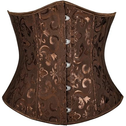 TRIWORKS Korsett för kvinnor, korsett, bustiers, underbyst, korsett satin, spets, midjeband, för halloween och karneval, XS–XXL