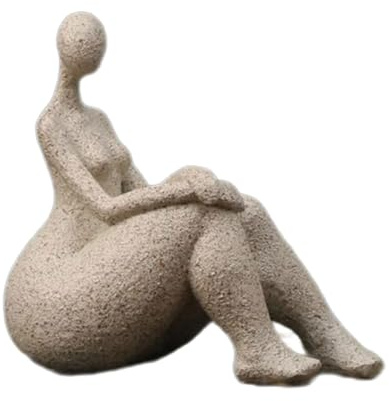 Estatua de mujer abstracta moderna, decoración del hogar, escultura de dama para escultura de mujer de resina de arenisca