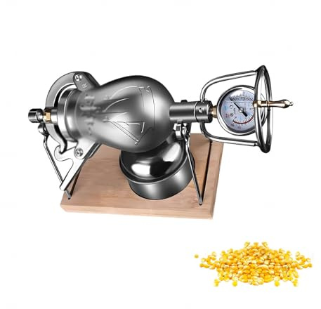 A Precision Pressure Gauge ， Pressure Popcorn Maker ， Style：Retro Hot Air Popcorn Popper ， Stove Popcorn Popper for Corn Rice Soybean Mung Bean,Ornament
