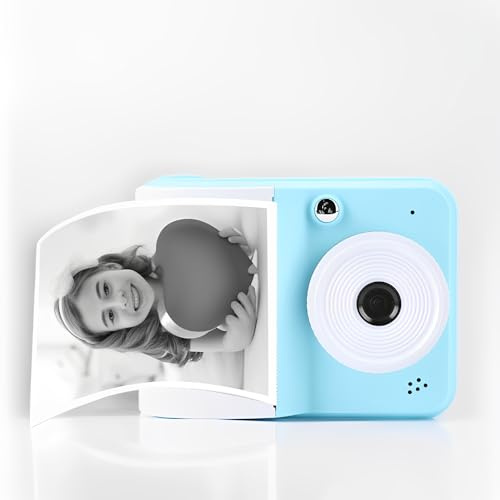 LICAEVEY Camera di Stampa Istantanea per Bambini con Stampante Termica - Video HD 1080p, Foto da 48 MP Possono Essere Colorate, 2,4 schermo | Giocattolo da Viaggio Portatile per Regali (BLUE)