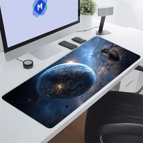 Terre Bleue Tapis de Souris de Jeu 1000x500x2 mm Grand Tapis de Souris Gaming sous-Main Bureau Gamer Large avec Base Antidérapante Tapis de Clavier Lavable pour Gamer PC