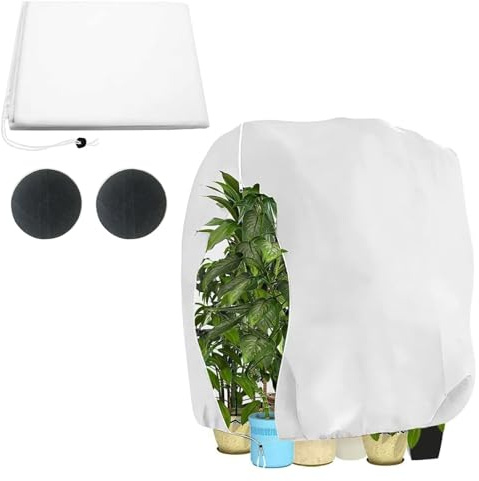 BAOSROY Tessuto Non Tessuto per Piante,Copertura Invernale per Piante,Copri Piante Inverno,Telo per Piante Antigelo,Protezioni per Piante Invernali,Traspirante Cappuccio Protezione Piante Inverno