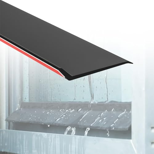 Protector De Lluvia Autoadhesivo For Ventanas, Barra De Goma Autoadhesiva Impermeable, Barrera De Agua For Alféizar Exterior, For Puertas, Ventanas, Coches Y Camiones, Negro(5.5cmx5M)