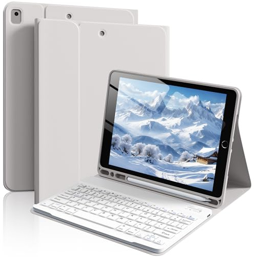 IAMKHO Keyboard Case for iPad 9th/8th/7th Generation 10.2 Inch, Gray