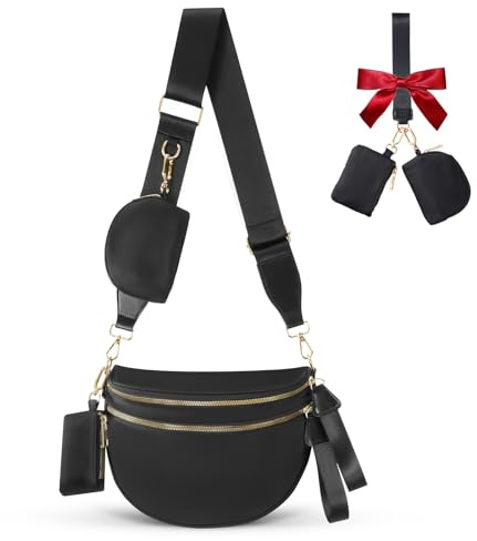 Cross Body Bag for Women Bum Bag Checkered Belt Bags Fanny Packs for Girls Travel Purse Fashion Waist Packs Crossbody Nylon Purse Trendy Shoulder Bags for Womens