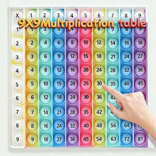 ​Rainbow Multiplication Table Game Learning Board, 9x9 Educational mathSTEM Sensory Math Toy, Classroom & Homeschool Learning Game, Multiplication Flash Cards Table Chart for Kids