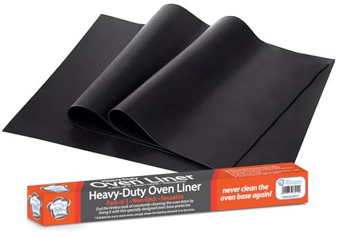 Betterkook™ - Heavy Duty Teflon 250gsm Oven and Baking Tray Liner 3 Pack- Thickest on Amazon! (40cm x 50cm) Easy Wipe Down Dishwasher Safe Protects Your Oven from Drips Works with Fan Ovens !