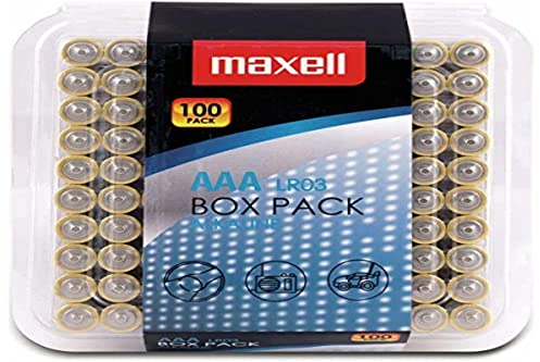 Maxell 790410 - Pack de 100 pilas alcalinas (LR03, AAA, caja micro)