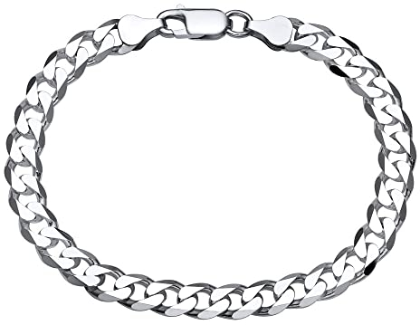 Echtsilber Armband: 925er Panzerarmband 7mm 21cm PA0070 von JEWLIX