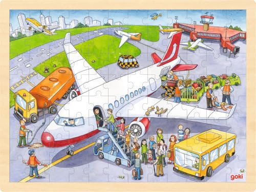 Goki 57544 - Einlegepuzzle - Auf dem Flughafen