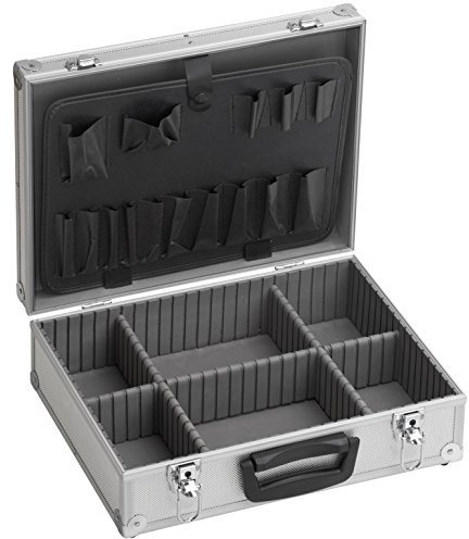 Meister Werkzeugkoffer leer, 395 x 300 x 130 mm - Verstärkter Rücken - Individuelle Fachaufteilung - Abschließbar / Werkzeugkiste / Organizer / Alu-Koffer leer / 9095130