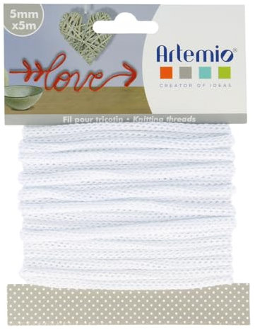 Artemio - Filo da Maglia 5 mm x 5 m, Colore: Bianco