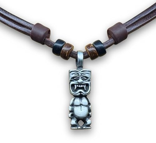 HANA LIMA Tikikette Tiki Halskette Surferkette Freundschaftskette Lederkette Surferhalskette