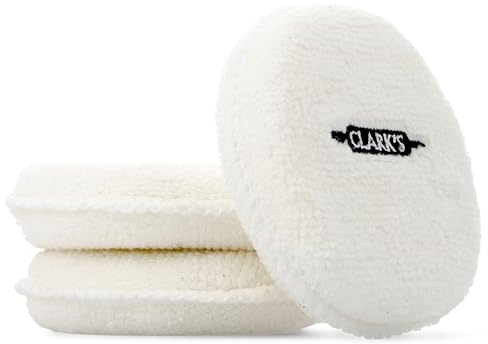CLARK'S Polierpads für Schneidebrett Holz – 3er Pack – Finishing-Pads für das Auftragen und Polieren von Holzwachs auf Holzoberflächen wie einer Arbeitsplatte – 8,9 cm Durchmesser